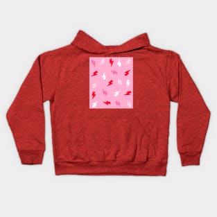 Red and Pinks Lightning Bolts Pattern Kids Hoodie
